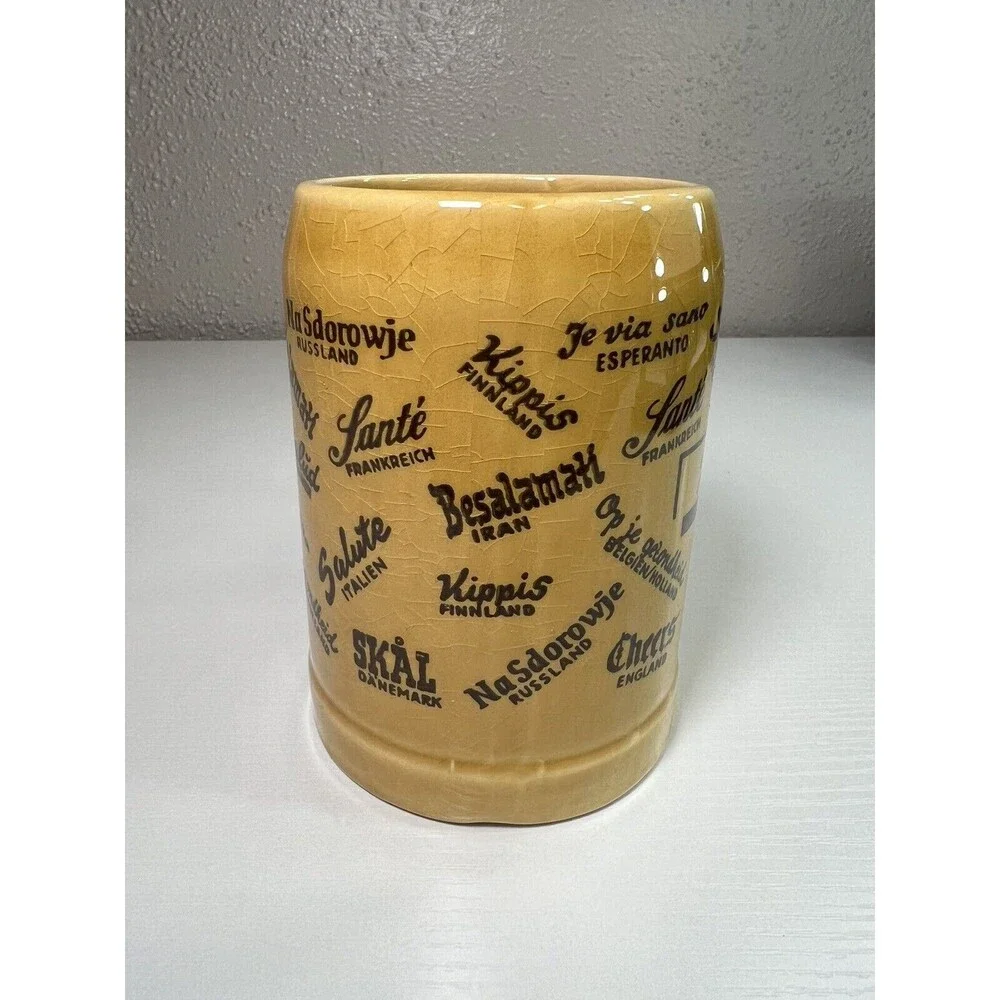 Vintage STAFFEL LIMBURG Echt Dom-Ceramic Beer Mug Cheers Prost Salud Salute